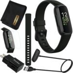 Fitbit Inspire 3 Health & Fitness Activity Tracker (Black) with Workout Intensity, Sleep Tracking, Heart Rate, S & L Bands, 3.3foot Charging Cable, Wall Adapter, Screen Protectors & PremGear Cloth - Image 2