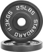 Fitvids 2-Inch Olympic Cast Iron Weight Plate for Strength Training & Weightlifting, Multiple Sizes - Image 2
