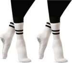 Flydo Pilates Grippy Socks with Grips for Women Yoga Non Slip Long Socks for Pure Barre, Ballet,Dance Workout 2-5 Pack - Image 2
