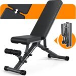 Foldable Weight Bench - Adjustable Bench for Full Body Workout, Fully Upright Backrest Design, Multi-Purpose Incline Decline Bench - 2025 Version Black - Image 2