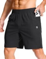 GGJ Men's Lightweight Athletic Shorts with Zipper Pockets 7"/5"/9" Gym Workout Running Quick Dry Tennis Shorts for Men - Image 2