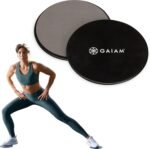Gaiam Core Sliding Discs - Dual Sided Workout Sliders for Carpet & Hardwood Floor - Home Ab Pads Exercise Equipment Fitness Sliders for Women and Men, Grey/Black - Image 2