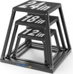 GanFindX Plyometric Jump Box Set, 12/18/24 Inch Steel Plyo Box, Heavy Duty Plyometric Platform with Anti Slip Surface, Fitness Exercise Step Up Box for Home Gym Training, Agility and Strength Conditioning - Image 2