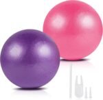 Guirnd Pilates Ball 2P, 9 Inch Workout Ball for Women Men Kid Toddler, Small Exercise Ball with Pump for Physical Therapy, Stability, Stretching, Barre, Yoga, Core(Pink & Purple) - Image 2
