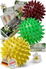 HELDSON® 3 Spiky Massage Balls Set [Soft, Medium, Firm] - Foot Roller Massager Spikes - Spike Trigger Point Ball for Back Pain Relief & Feet - Plantar Fasciitis Deep Tissue Therapy - Spikey Pressure - Image 2