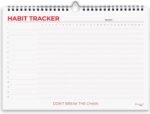 Hadigu Habit Tracker Calendar (Undated 12 Month) Colorful Motivational Design, Spiral Bound and Hanger, A4 Size (8,3"x11.7") Quality Heavy Paper, Monthly Habit Tracker Journal, Goal Tracker, Workout - Image 2