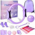 Home Pilates Kit for Women - 14 Pcs Pilates Equipment Set with Pilates Ring and Ball, 5 Resistance Bands Etc Accessories for Beginners Home Workouts - Includes Workout Guide - Image 2