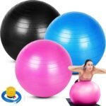 Honoson 3 Pcs Yoga Ball 55/65/75cm Exercise Ball for Working Out Birthing Pregnancy Gym Physical Therapy Balance Stability Fitness, Quick Pump Included - Image 2