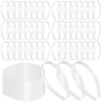 Hotop 100 Pcs Plastic Headbands Bulk 1 Inch Wide Craft No Teeth Plain Headbands DIY Hair Band Accessories for Girls Women (White,1/2 Inch Wide) - Image 2
