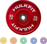 HulkFit 2-inch Sport Series Olympic Weight Plates Bumper Plates for Barbell Weightlifting Strength Training with Shock Absorbing Low Bounce Technology - Black & Multicolor - Image 2