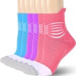 IRAMY Compression Ankle Support Socks Women - Coolmax Wicking, Cushioned Athletic, Plantar Fasciitis Relief 2/3/6 Pairs - Image 2