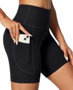 IUGA Biker Shorts Women 6" Tummy Control Workout Shorts Women with Pockets High Waisted Yoga Running Gym Spandex Compression - Image 2