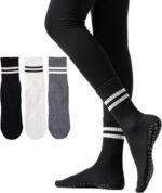 Irisbear Womens Pilates Socks with Grips Non Slip Yoga Socks Barre Gym Athletic Grippy Socks for Women - Image 2