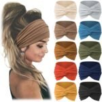 Jesries 10 PCS Women Headbands African Wide Hair Wrap Extra Turban Head Bands for Lady Large Sport Workout Stretch Non-slip Big Hair Bands - Image 2