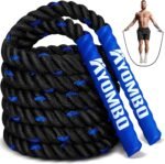 Jump Rope, Weighted Jump Rope for Fitness, Boxing Equipment Jump Ropes for Men Women, Battle Skipping Ropes for Exercise, Suitable for Boxing, Cardio, Training Muscle Speed Home Gym Workout Equipment - Image 2