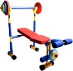 Kids Fitness Exercise Equipment, Fitness Exercise Equipment for Kids, Weight Bench Adjustable Barbell, Bench and Leg Press, Fun Exercise Toy Bench for Kids Ages 3-12 Years - Image 2
