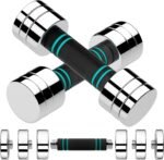 LIFERUN Steel Adjustable Dumbbell Set of 2, 5/10/15lb Free Weights Dumbbells Set, Non-Slip and Comfortable Foam Handle, Adjustable Dumbbells Weights Set for Home Gym Office Exercise - Image 2