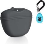 Left&Right Dog Clicker Training Kit,Silicone Dog Training Treat Pouch and Dog Clickers,Dog Treat Bag with Clicker Training for Dogs,Pet Treat Bag with Magnetic Buckle Closing and Waist Clip,Dark Grey - Image 2