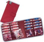 Lewis N. Clark Travel Pill Organizer, for Vitamins, Medication, Prescriptions, Or Medicine Storage, 16 Slot Pouch, Red - Image 2