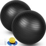 Leyndo 2 Pcs Yoga Ball Exercise Ball Large 26 Inch Exercise Anti Burst Birthing Fitness Ball with Pump, 26 Inches/ 65 cm for Improved Posture, Balance, Yoga, Pilates, Training - Image 2