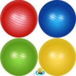 Leyndo 4 Pcs 26 Inch Yoga Exercise Ball Pilates Pregnancy Birthing Fitness Ball with Quick Pump Anti Burst for Improved Posture, Balance, Yoga, Pilates, Training - Image 2