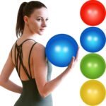 Leyndo 4 Pcs Pilates Ball 9 Inch Small Exercise Ball for Yoga Stability Core Training Barre Workout Physical Therapy Balance - Image 2