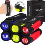 Logest Soft Hand Weights - Adjustable Neoprene Dumbbells (1LB, 2LB, 3LB, 4LB) - Red, Yellow, Blue, Purple - Velcro Straps - Weight Training, Walking, Jogging, Aerobics, Yoga - Image 2