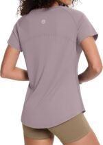 Loovoo Workout Tops for Women Loose Fit Breathable Activewear Cool Quick Dry Gym Athletic Tee Top - Image 2