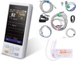 M6 4.3 inch Portable Veterinary Multiparameter Monitor with SPO2, ECG,NIBP, Temp, RESP and PR for Dogs, Cats and Horses etc., Grey - Image 2
