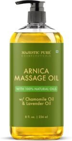 MAJESTIC PURE Arnica Massage Oil for Massage Therapy - Refreshing, and Relaxing - Natural Oils with Lavender & Chamomile Essential Oils - for All Skin Types - Men and Women - 8 fl oz - Image 2