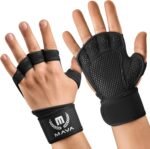 MAVA Open Gym Gloves for Men & Women; Padded Weight Lifting Gloves with Wrist Support for Comfort, Protection; Strong-Grip Fingerless Workout Gloves for Men & Women; Anti-Sweat Gym Accessories - Image 2