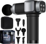 Massage Gun, Deep Tissue Massage Gun for Pain Relief, Handheld Electric Muscle Back Massager, Super Quiet Percussion Electric Massager with 30 Speed Levels 6 Massage Heads, Carry Case (Black) - Image 2