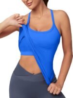MathCat Workout Tank Tops for Women with Built in Bra, Sleeveless Gym Tops Seamless Racerback Athletic Yoga Shirts - Image 2