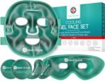Medi Grade Cooling Ice Face Mask and Cooling Eye Mask for Puffy Eyes & Migraine Relief - Self Care Face Ice Pack with ChillGel Face Ice Mask Technology - Cooling Face Mask, Eye Pads and Bag - Image 2