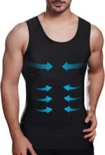 Mens Slimming Compression Shirt, Body Shaper Workout Tank Top, Gynecomastia Tummy Control Undershirts - Change in Seconds - Image 2