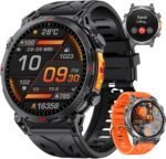Military Smart Watches for Men GPS, 1.56" AMOLED Screen Bluetooth Call, Smartwatch for Android Phones and iPhone, 100+ Sport Modes, 3ATM Waterproof Smart Watch with Compass - Image 2