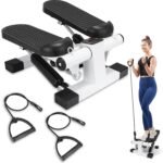 Mini Stepper for Home Exercise, Portable Stair Stepper with LCD Monitor and Resistance Bands, 260lbs Weight Capacity, Twist Stepper for Full Body Workout - Image 2