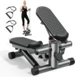 Mini Stepper with Resistance Bands, Stair Stepper for Exercise at Home, Compact Hydraulic Fitness Machine, Adjustable Step Height, Quiet Design, 300LBS Capacity, Calories, and Steps Tracking - Image 2