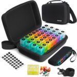 Monthly Pill Organizer 2 Times a Day, Slim 30 Day Pill Boxes Organizer AM PM with Weekly Pill Bag, 1 Month Pills Box Travel Case with 32 Compartments, 31 Days Medication Management Holder for Vitamins - Image 2