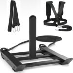 Moricher Weight Sled with Harness, Heavy Duty Fitness Strength Training Sled Workout Sled for Athletic Exercise and Speed, Suitable for 1" and 2" Weight Plates - Image 2
