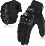 Motorcycle Gloves For Adult,Full Finger Touchscreen Gloves For BMX ATV MTB Riding RoadRacing Motocross Cycling Hunting Climbing actical Fishing Hiking Skiing Skating Scooter Snowmobile Etc Black L - Image 2
