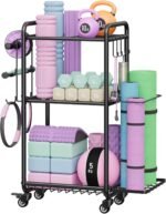 Multi-Functional Home Gym Storage Rack - Yoga Mat Storage Rack, Dumbbell Weight Rack & Workout Equipment Storage with Heavy-Duty Steel Construction for Gym Fitness Organizer - Image 2