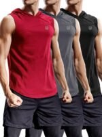 NELEUS Dry Fit Workout Athletic Muscle Tank Top Running Shirts with Hoods - Image 2