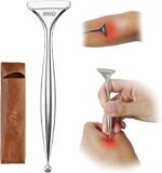NHO 2-in-1 Acupuncture Pen,Fascia Blaster for Pain Relief, Stainless Steel Gua Sha Scraper & Acupressure Massage Pen, Dual-Ended Fascia Release Tool for Muscle, Neck, Face, Plantar Fasciitis Relief - Image 2