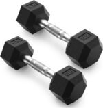 PAPABABE HEX Dumbbell Set 2.5-125lb, Rubber Encased Home Gym Dumbbells, Exercise & Fitness Weights Dumbbells for Women & Men, Hand Weight for Strength Training - Image 2