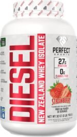 PERFECT SPORTS Diesel 100% New Zealand Wey Protein Isolate | Stevia Sweetened, No Artificial Ingredients, Keto | 0g Carb, 0g Fat, 27g Protein | 2 Pounds (Strawberry) - Image 2