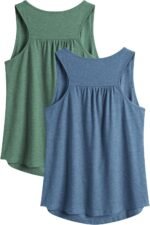 PINSPARK Workout Tops for Women Racerback Tank Tops Sleeveless Athletic Running Shirts Lightweight Yoga Gym Tank,2 Pack S-3XL - Image 2