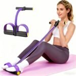 Pedal Resistance Bands with Handles, Upgrade 6-Tubes Manual Tension Training Pedal, Natural Rubber Foot Pedal Resistance Bands, Multifunction Fitness Bands for Abdomen, Waist, Arm, Leg - Image 2