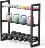 Pickpiff 3 Tier Dumbbell Rack Weight Rack Stand Only for Home Gym Storage Organizing Dumbbells Up to 390 lb Capacity - Image 2