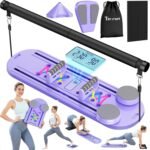 Pilates Board, Pilates Reformer Set, 7 in 1 Multifunctional Pilates Reformer Machine with Timer, Portable Foldable Pilates Board for Home Workout, Pilates Kit with Storage Bag，One Piece per Item - Image 2